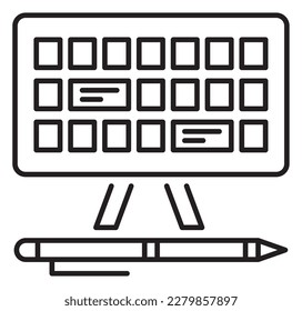 Project management chart, pen, schedule vector icon illustration.