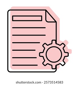 Project Management color shadow line icon outline icon, pixel perfect