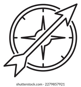 Kompass für Projektmanagement, Pfeil, Vektorgrafik für Missionen.