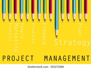Project Management concept background ,pencil design Vector illustration