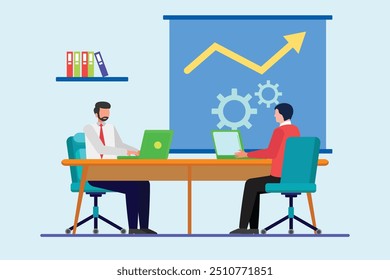 Project management concept. Colored flat vector illustration isolated.