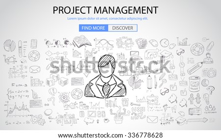 Project Management concept with Doodle design style :people inteview, skill testing, clear selection. Modern style illustration for web banners, brochure and flyers.