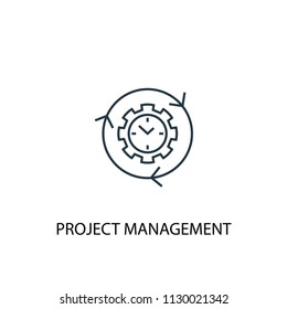 project management concept line icon. Simple element illustration. project management concept outline symbol design from Management set. Can be used for web and mobile UI/UX