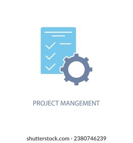 Projektleitungs-Konzeptsymbol. Einfache Elementgrafik. Projektmanagement-Konzept umrissen Symboldesign.