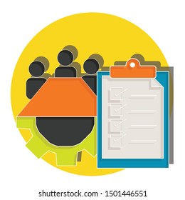 Project management concept on white background. Flat vector illustration use for your project.