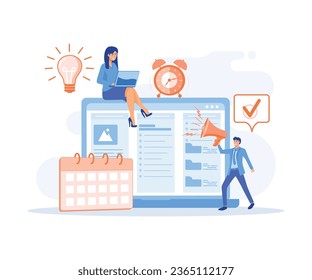 Project management concept. Successful strategy, motivation and leadership. flat vector modern illustration