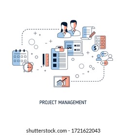 Project management concept. Vector illustration for website, app, banner, etc.