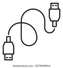 Project management data cable vector icon illustration.