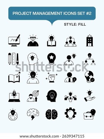 Project Management Fill Icons Set