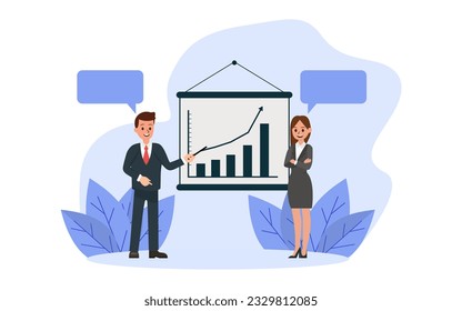 Project management and financial report strategy. Consulting team. Collaboration concept with collaborative people. Isometric business analysis planning. Flat isometric characters vector illustration