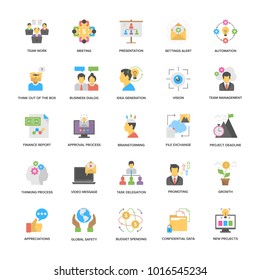
Project Management Flat Vector Icons Set 
