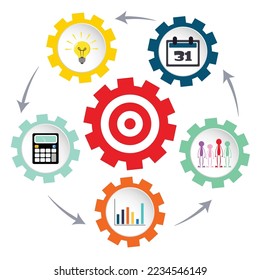 Project Management Goal Setting vector illustration graphic