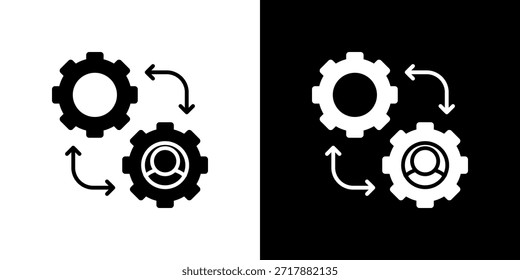 Projektmanagement-Symbol schwarz-weiß gefüllt.
