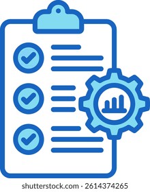 Project Management Icon Blue Vector Illustration