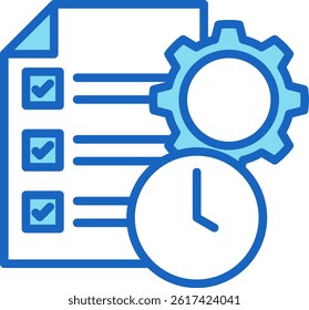 Project Management Icon Blue Vector Illustration