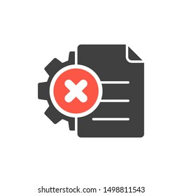 Project Management Icon with cancel sign, close, delete, remove symbol
