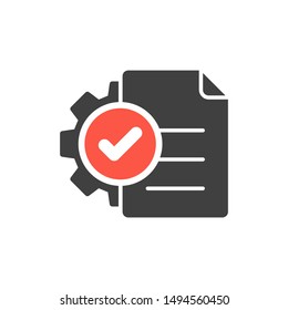 Project Management Icon With Check Sign, Approved, Confirm, Done, Tick, Completed Symbol