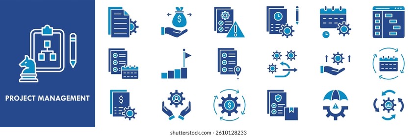 Project Management icon collection set. Containing design business, project, office, professional, technology