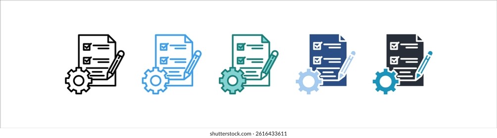 Project Management Icon In Different Style Vector