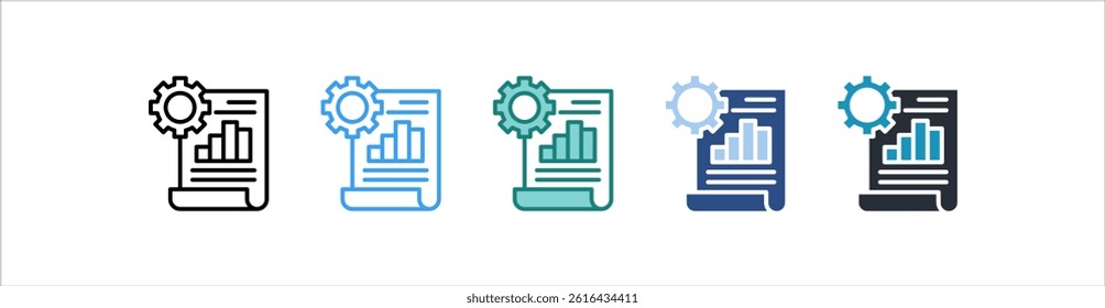 Project Management Icon In Different Style Vector