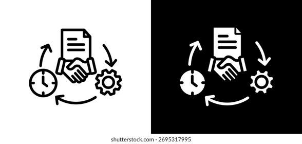 Icono de gestión de proyectos Ilustración vectorial de estilo doble