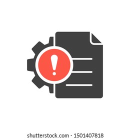 Project Management Icon with exclamation mark, alert, error, alarm, danger symbol