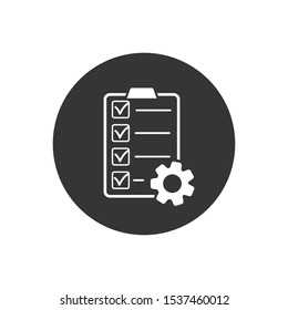 Project Management icon in flat style. Project symbol for your web site design, logo, app, UI. Vector illustration