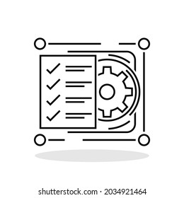 Icono de administración de proyectos en estilo plano. Símbolo de asistencia técnica para el diseño de su sitio web, logotipo, aplicación, interfaz de usuario Vector EPS 10.