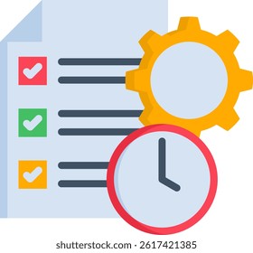 Project Management Icon Flat Vector Illustration