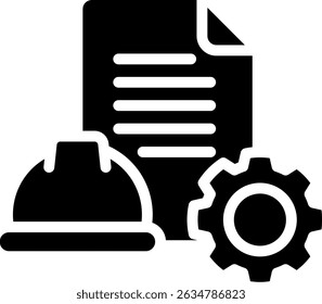 Projektmanagement-Symbol Glyphe, Vektorgrafik