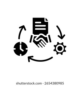 Project Management Icon Glyph Vector Illustration