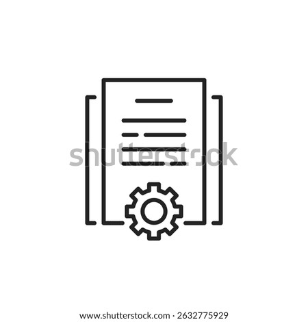 project management icon like thin line document. simple linear trend modern tech requirement logotype graphic art design element isolated on white. concept of technical system configuration sign