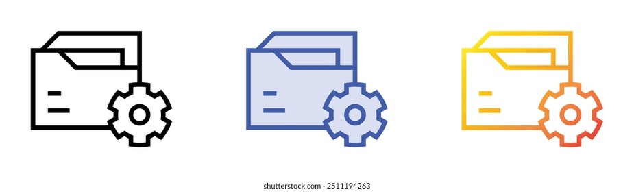 project management icon. Linear, Blue Fill and Gradient Style Design Isolated On White Background