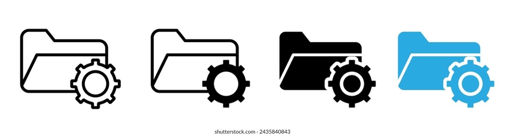 Project management icon logo set vector