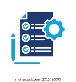Icono de gestión de proyectos Ilustración vectorial mixta