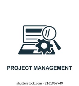 Project Management icon. Monochrome simple Web Development icon for templates, web design and infographics