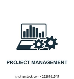 Icono de Administración de proyectos. Icono monocromo de planificación de proyectos simple para plantillas, diseño web e infografías