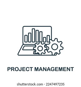 Icono de Administración de proyectos. Icono monocromo de planificación de proyectos simple para plantillas, diseño web e infografías