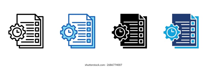 Project Management icon Multi Style Vector Illustration