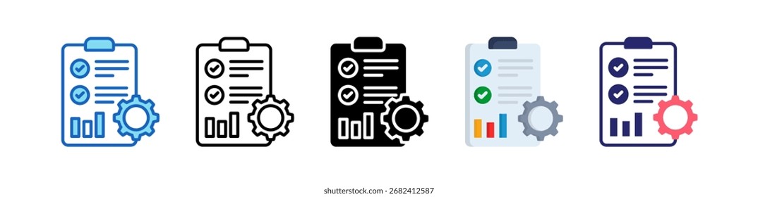 Project Management Icon Multiple Style Set Collection.