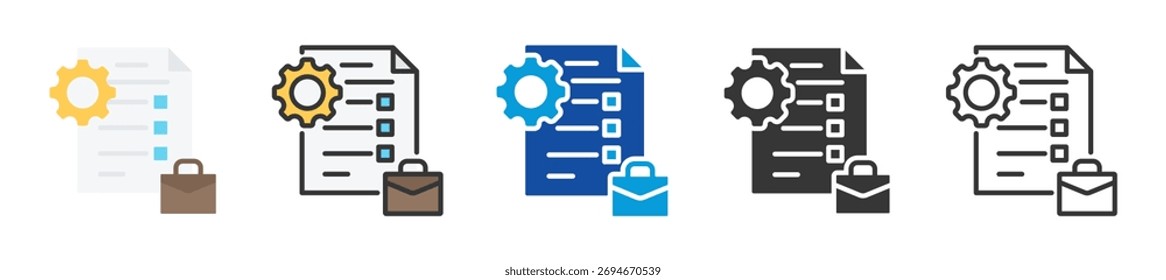 project management icon set multi style various collection
