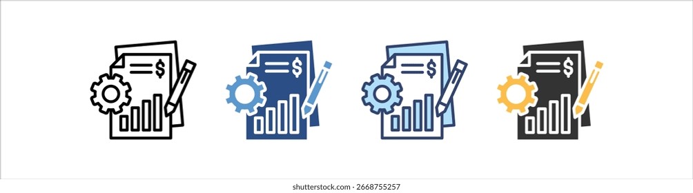 Conjunto de ícones de gerenciamento de projetos Coleção de vários estilos