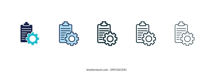 Project Management icon set on white background