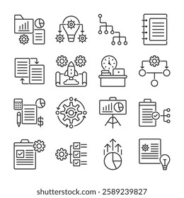 Project Management Icon Set Sign Symbol