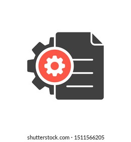 Project Management Icon with settings sign, customize, setup, manage, process symbol