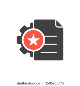 Project Management Icon with star sign, best, favorite, rating symbol