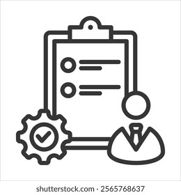 Project Management Icon Vector Illustration Outline Style
