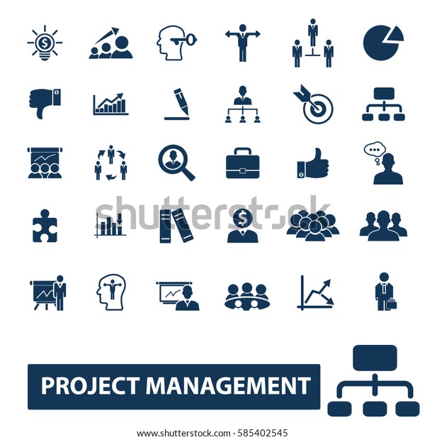 Project Management Icons Stock Vector (Royalty Free) 585402545 ...