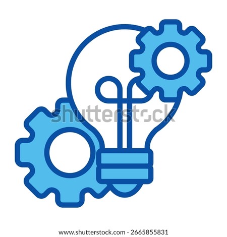 Project Management Icons In Blue Style, Vector Illustration