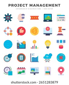 Project Management Icons bundle. Flat style Icons. Vector illustration.